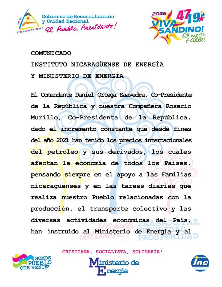 Comunicado del INE y Ministerio de Energía del 6 al 12 de septiembre 2026